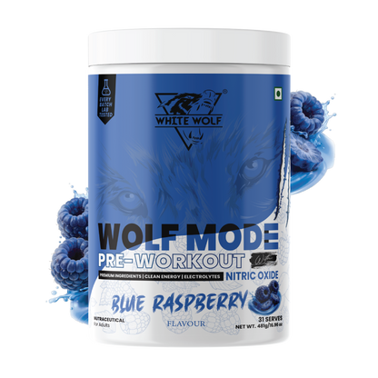 White Wolf - WOLF MODE PreWorkout With Nitric Oxide 15.5G/Serve | Power Mode On | Fuel Your Muscle | Pump Your Muscle 481G Pack