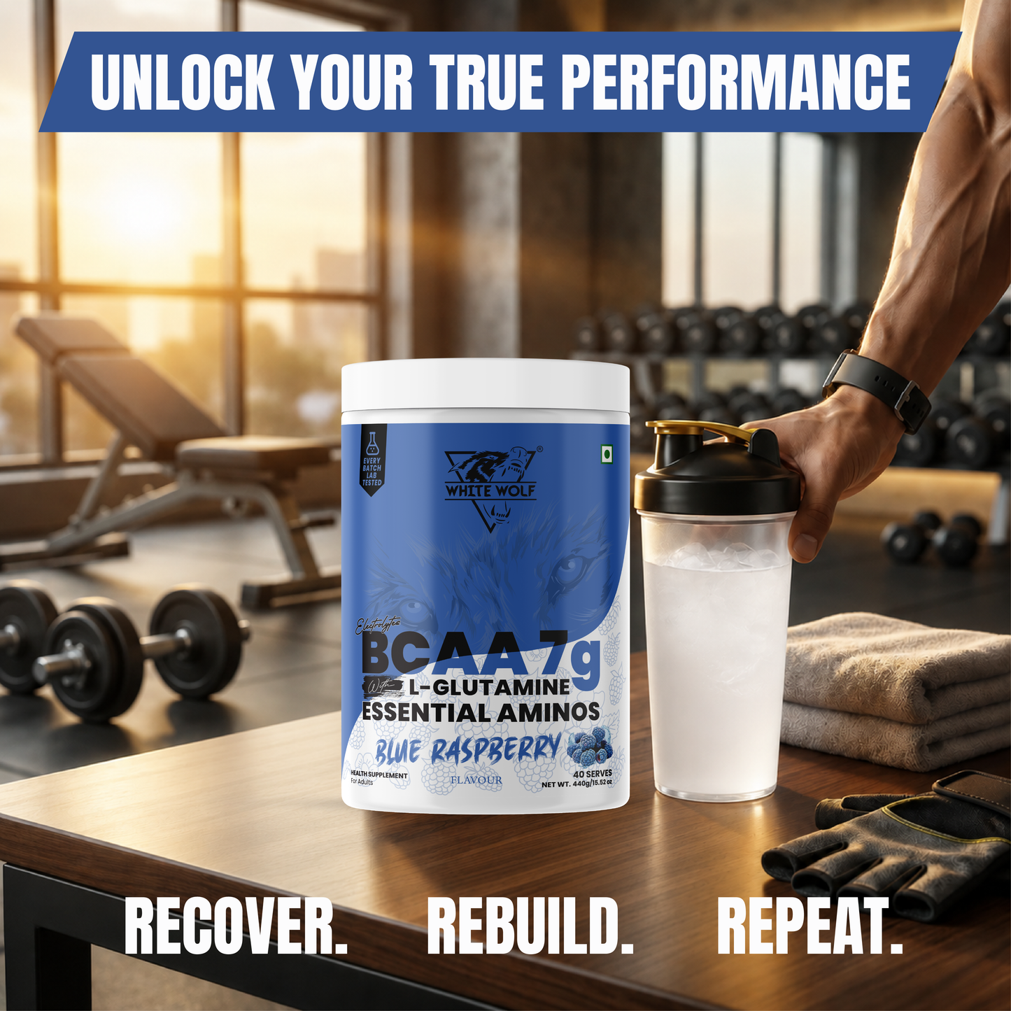 White Wolf BCAA 7 g with L-Glutamine (1 g) & Electrolytes