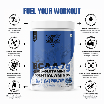 White Wolf BCAA 7 g with L-Glutamine (1 g) & Electrolytes