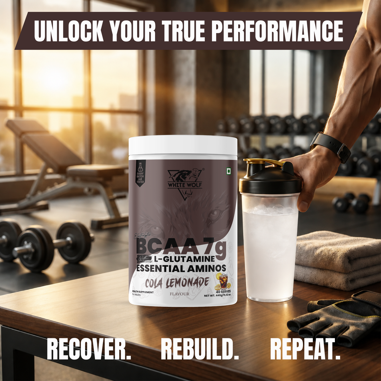 White Wolf BCAA 7 g with L-Glutamine (1 g) & Electrolytes