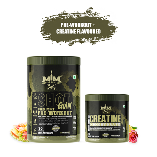 Muscle Military Pre-Workout shot gun + Creatine