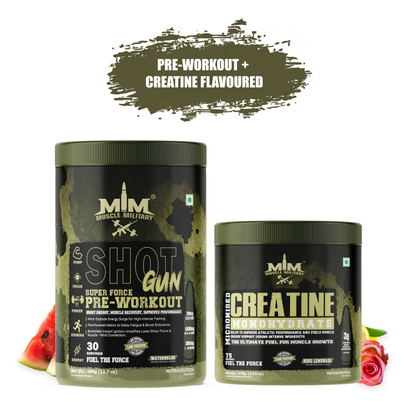 Muscle Military Pre-Workout shot gun + Creatine