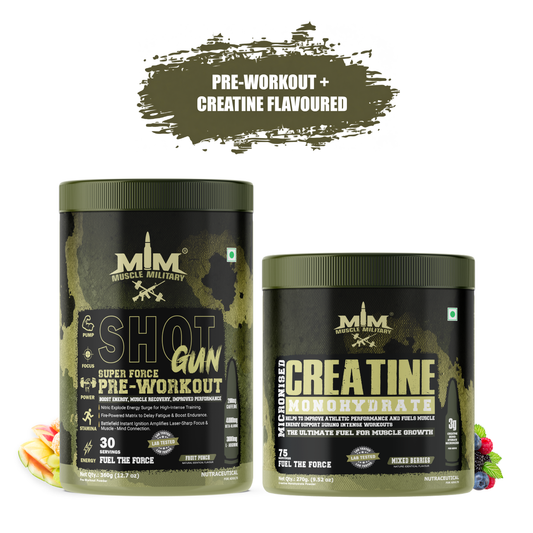 Muscle Military Pre-Workout shot gun + Creatine