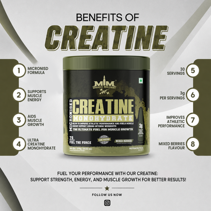 Micronised Creatine Monohydrate Flavoured | 100% Pure Creatine | 3.6g/Serve | 75 Servings