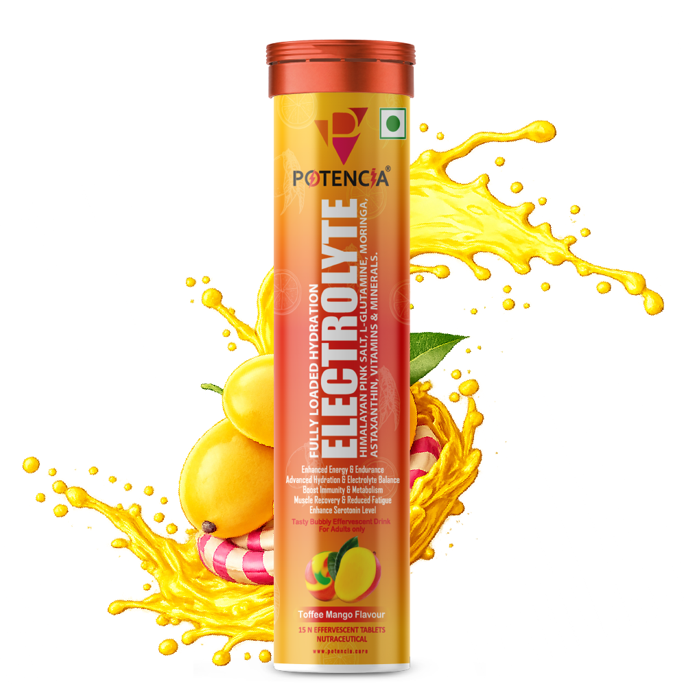 🎁 Potencia Electrolyte Hydration Effervescent Tablets  | With Glutamine, Moringa, Astaxanthin, Biotin & Himalayan Pink Salt | 15 Tabs/Bottle (Special Price)
