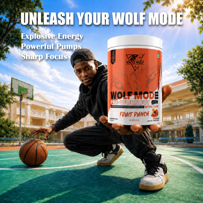 White Wolf - WOLF MODE PreWorkout With Nitric Oxide 15.5G/Serve | Power Mode On | Fuel Your Muscle | Pump Your Muscle 481G Pack