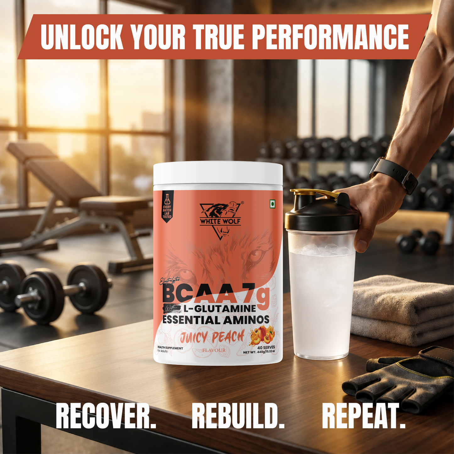 White Wolf BCAA 7 g with L-Glutamine (1 g) & Electrolytes