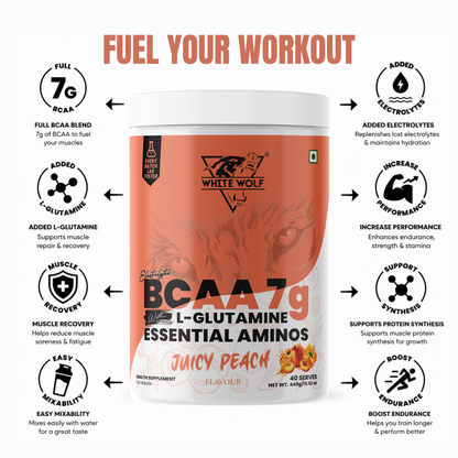 White Wolf BCAA 7 g with L-Glutamine (1 g) & Electrolytes