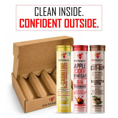 Fat Loss Kit [ Apple Cider Vinegar + Cut-Rip + L - Carnitine ]
