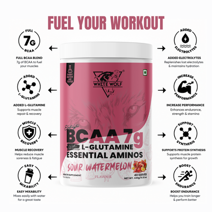White Wolf BCAA 7 g with L-Glutamine (1 g) & Electrolytes