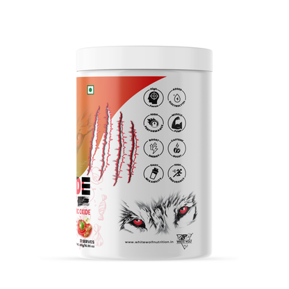 White Wolf - WOLF MODE PreWorkout With Nitric Oxide 15.5G/Serve | Power Mode On | Fuel Your Muscle | Pump Your Muscle 481G Pack